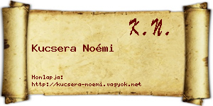 Kucsera Noémi névjegykártya